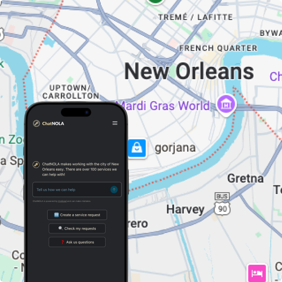 New Orleans ChatNOLA interface for city services and requests
